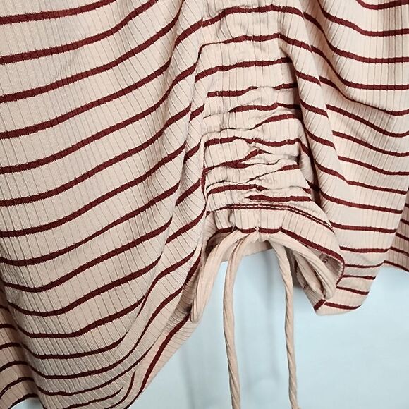 6X 30W Torrid Super Soft Rib V Neck Drawstring Crop Tank Mini Stripe Stretchy te - Picture 6 of 8